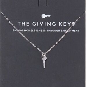 NEW- THE GIVING KEYS Mini Key Necklace Silver